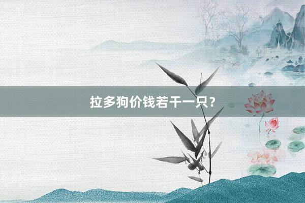 拉多狗价钱若干一只？
